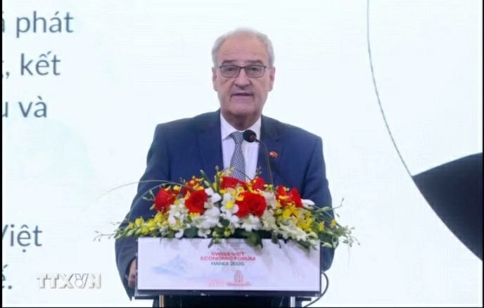 Tổng thống Guy Parmelin: Cộng đồng doanh nghiệp là một trong những trụ cột vững chắc nhất của quan hệ Việt Nam - Thụy Sỹ Tổng thống Guy Parmelin: Cộng đồng doanh nghiệp là một trong những trụ cột vững chắc nhất của quan hệ Việt Nam - Thụy Sỹ
