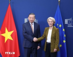 Tổng Bí thư, Chủ tịch nước Tô Lâm gặp Chủ tịch Ủy ban châu Âu Ursula von der Leyen