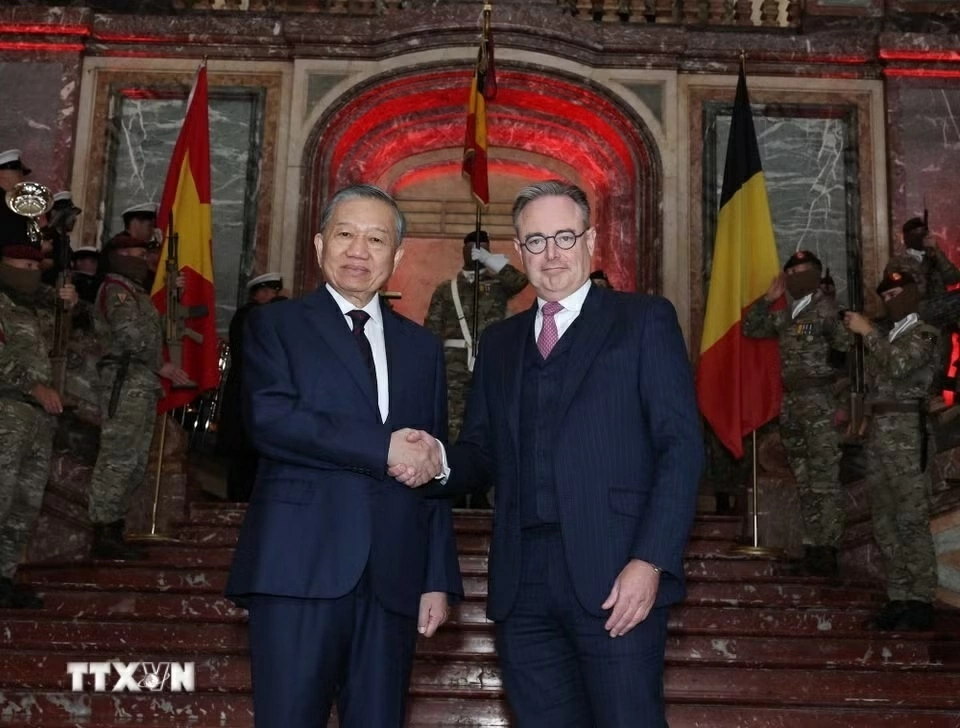 Thủ tướng Vương quốc Bỉ Bart De Wever chủ trì Lễ đón Tổng Bí thư, Chủ tịch nước Tô Lâm