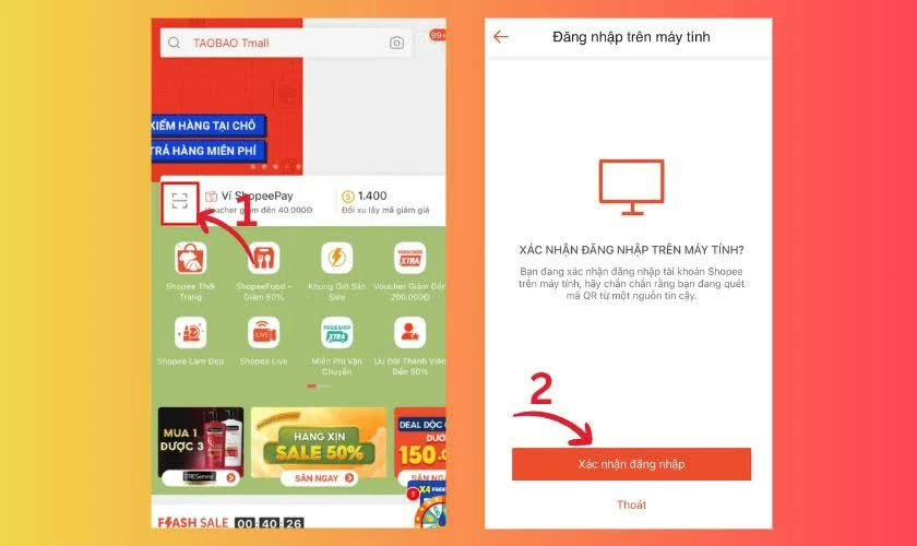 Tiếp theo, mở ứng dụng Shopee trên điện thoại. Tiếp theo, mở ứng dụng Shopee trên điện thoại.