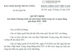 Chương trình cải cách hành chính trong các cơ quan đảng giai đoạn 2026-2030