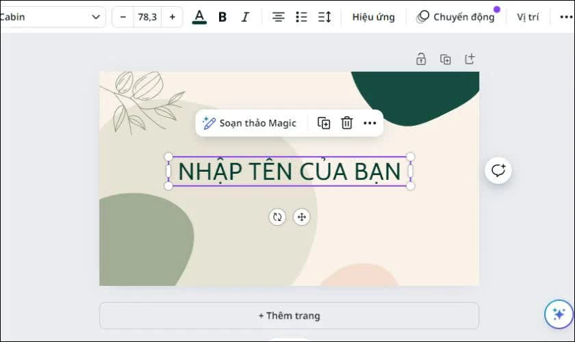 Lựa chọn hình ảnh làm nền theo sở thích. 