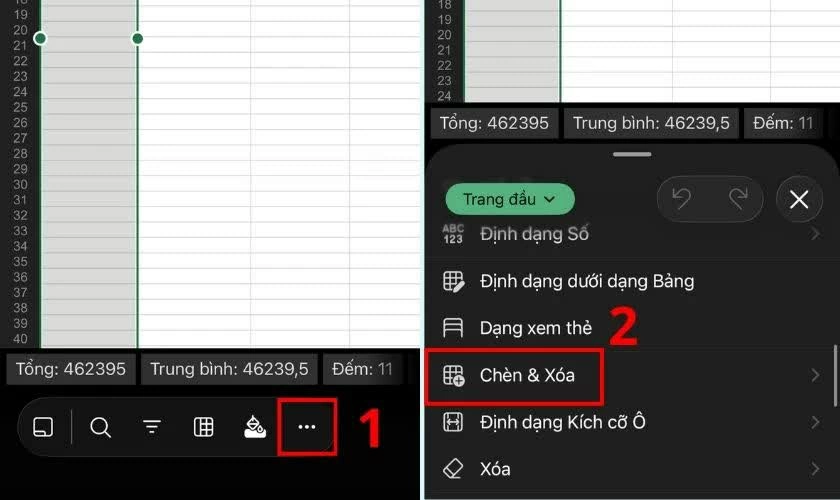 Nhấn vào biểu tượng ba dấu chấm trên thanh công cụ.