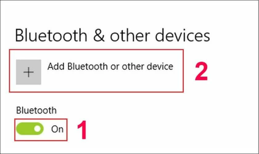 Hãy chuyển công tắc Bluetooth sang trạng thái On.