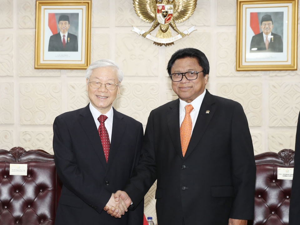 party state leaders receive indonesian upper house speaker