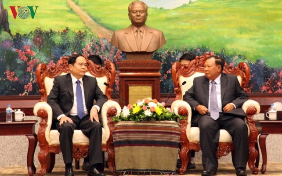 lao leader hails effective front cooperation with vietnam