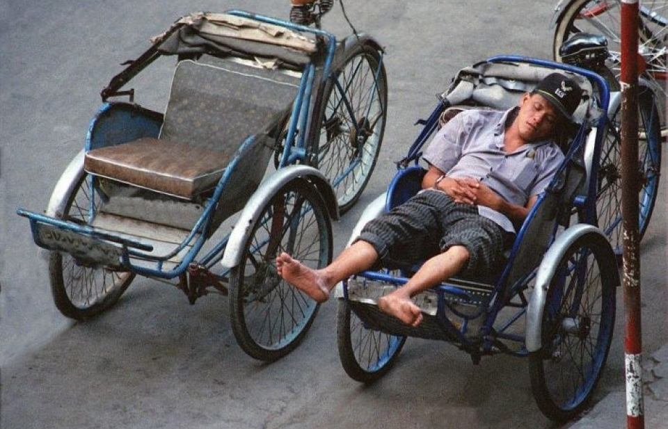 A cyclo ride on a rainy day