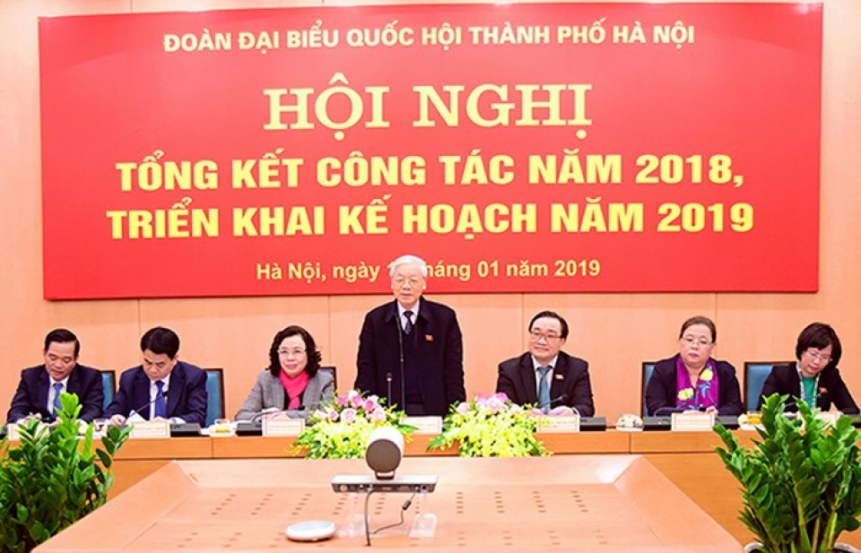 Tổng Bí thư, Chủ tịch nước dự tổng kết năm 2018 của Đoàn đại biểu Quốc hội TP Hà Nội