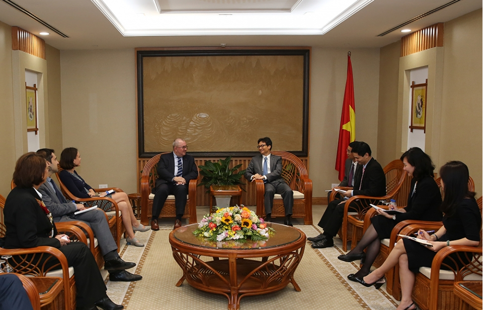 Phó Thủ tướng Vũ Đức Đam tiếp Đại sứ Vương quốc Bỉ tại Việt Nam