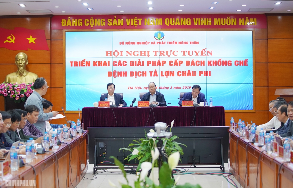 Thủ tướng Nguyễn Xuân Phúc chủ trì Hội nghị cấp bách khống chế dịch tả lợn châu Phi