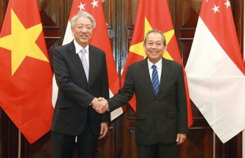 Phó Thủ tướng Thường trực Trương Hòa Bình hội đàm với Phó Thủ tướng Singapore