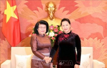 Chủ tịch Quốc hội Nguyễn Thị Kim Ngân tiếp Phó Chủ tịch thứ hai Quốc hội Campuchia