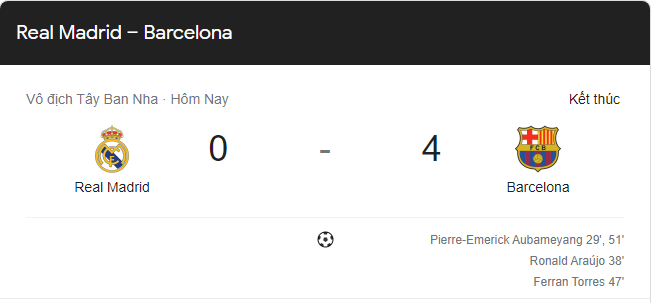 Link xem trực tiếp Real Madrid vs Barcelona siêu kinh điển vòng 29 Laliga 3h00 ngày 21/3