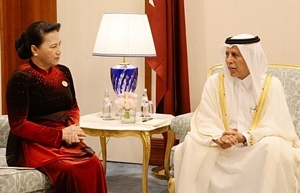 Chủ tịch Quốc hội Nguyễn Thị Kim Ngân hội kiến Chủ tịch Quốc hội Qatar