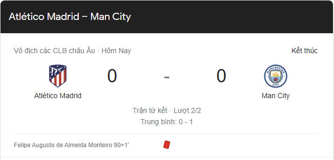 Link xem trực tiếp Man City vs Atletico Madrid 02h00 ngày 14/4 lượt về tứ kết lượt về Cúp C1