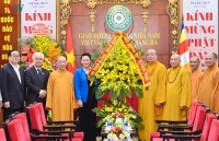 Chủ tịch Quốc hội Nguyễn Thị Kim Ngân thăm và chúc mừng Giáo hội Phật giáo Việt Nam