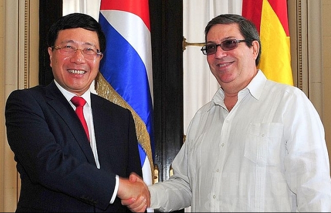Phó Thủ tướng, Bộ trưởng Ngoại giao Phạm Bình Minh hội đàm với Ngoại trưởng Cuba B. Parrilla