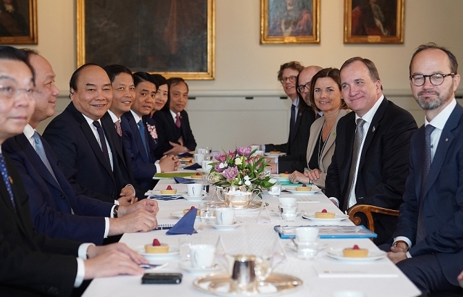 Thủ tướng Nguyễn Xuân Phúc hội đàm với Thủ tướng Thụy Điển Stefan Löfven