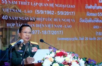 Bộ Quốc phòng Lào mít tinh kỷ niệm các ngày lễ lớn Việt Nam - Lào