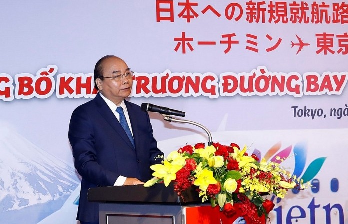 Thủ tướng Nguyễn Xuân Phúc dự lễ công bố hai đường bay mới tới Nhật Bản