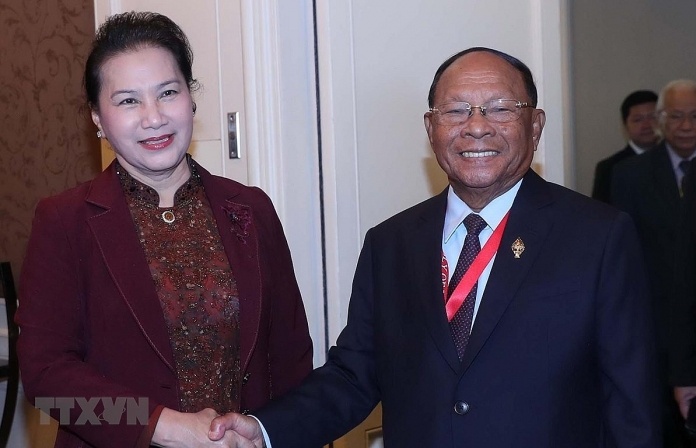 Chủ tịch Quốc hội Nguyễn Thị Kim Ngân hội kiến Chủ tịch Quốc hội Campuchia