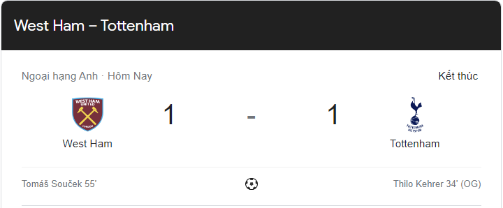 Link xem trực tiếp Tottenham vs West Ham (01h45 ngày 1/9) vòng 5 Ngoại hạng Anh