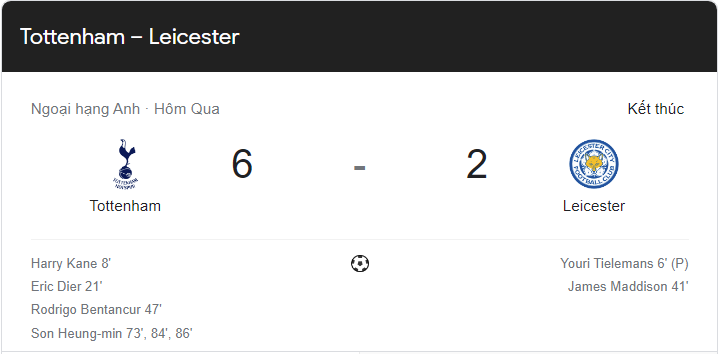 Link xem trực tiếp Tottenham vs Leicester (23h30 ngày 17/9) vòng 8 Ngoại hạng Anh