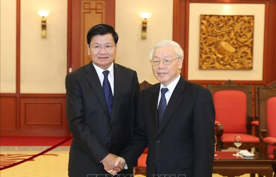 Tổng Bí thư Nguyễn Phú Trọng tiếp đoàn đại biểu cấp cao Đảng, Nhà nước Lào