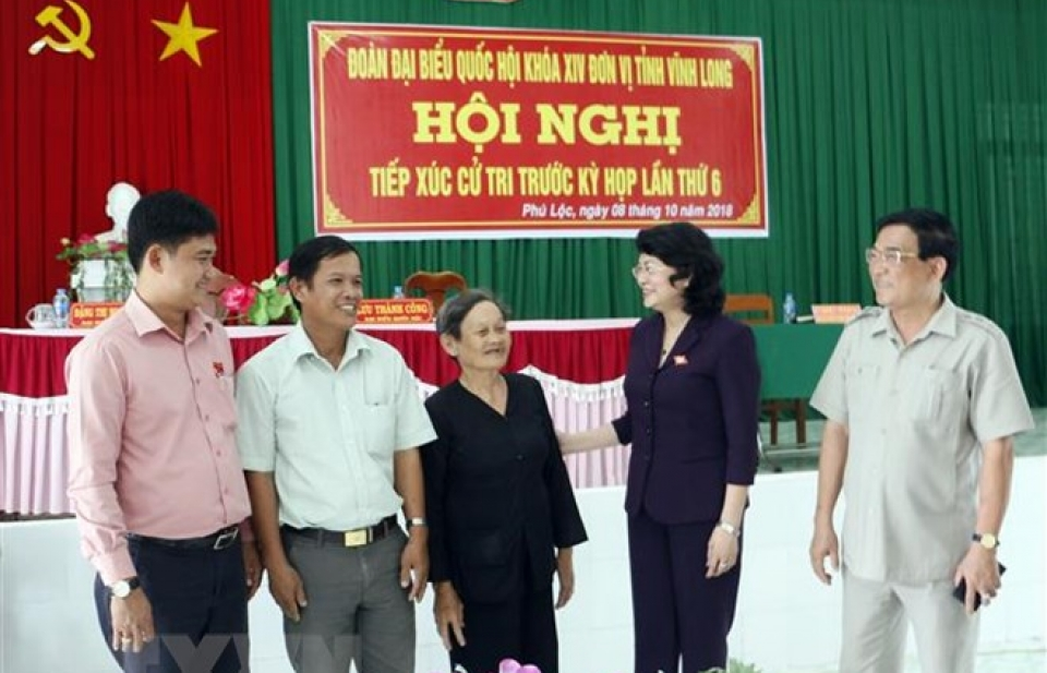 Quyền Chủ tịch nước tiếp xúc cử tri huyện Tam Bình, tỉnh Vĩnh Long
