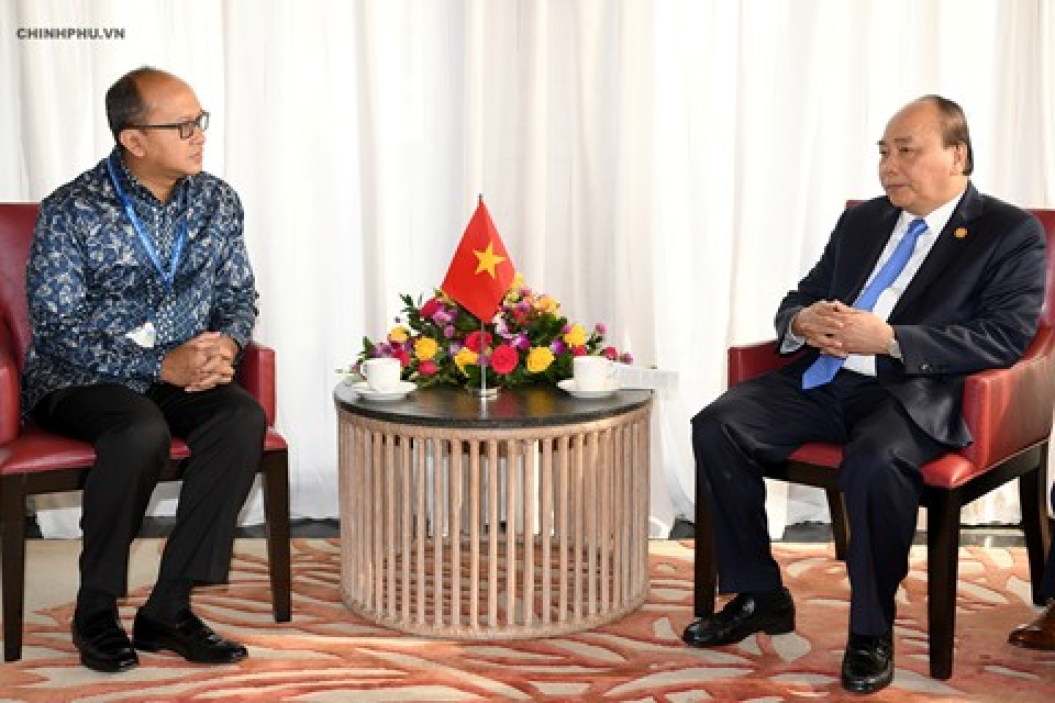 Thủ tướng Nguyễn Xuân Phúc tiếp Chủ tịch Phòng Công nghiệp và Thương mại Indonesia