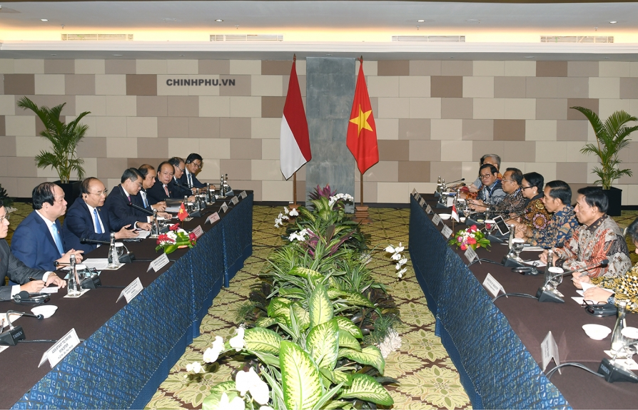 Thủ tướng Nguyễn Xuân Phúc hội đàm với Tổng thống Indonesia