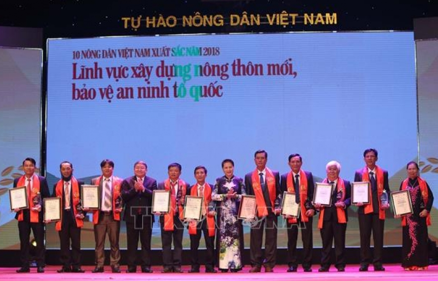 Chủ tịch Quốc hội Nguyễn Thị Kim Ngân dự Lễ tôn vinh và trao tặng danh hiệu 'Nông dân Việt Nam xuất sắc 2018'