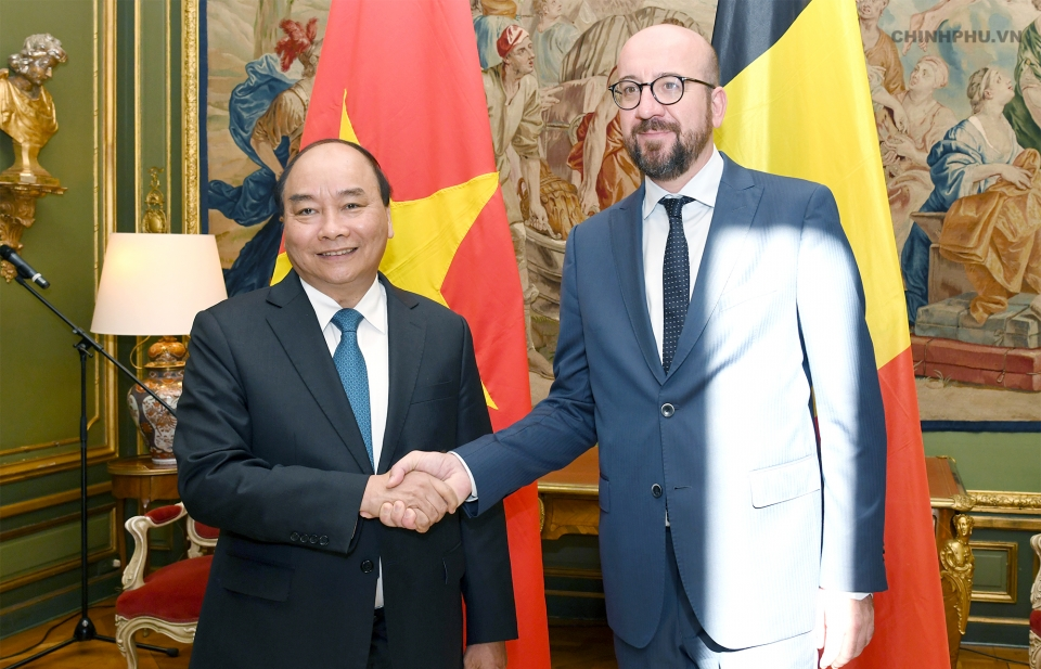 Thủ tướng Nguyễn Xuân Phúc hội đàm với Thủ tướng Bỉ Charles Michel