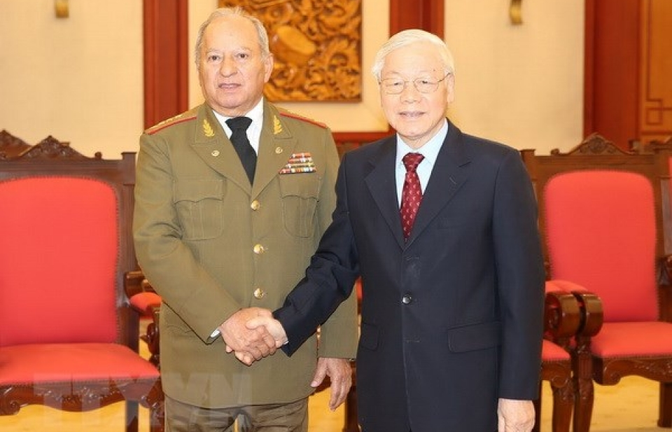 Tổng Bí thư, Chủ tịch nước Nguyễn Phú Trọng tiếp Bộ trưởng Bộ các Lực lượng vũ trang Cách mạng Cuba