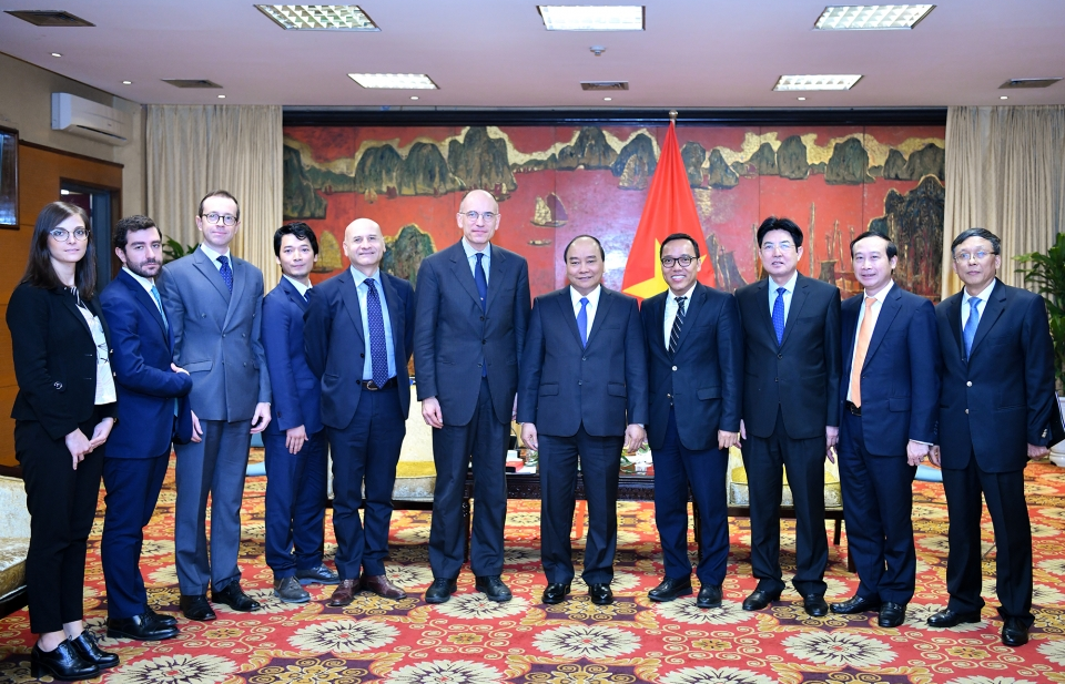 Thủ tướng Nguyễn Xuân Phúc tiếp Chủ tịch Hiệp hội Italy - ASEAN