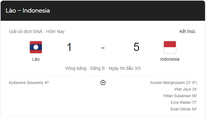 Link xem trực tiếp Lào vs Indonesia AFF Cup 16h30 ngày 12/12