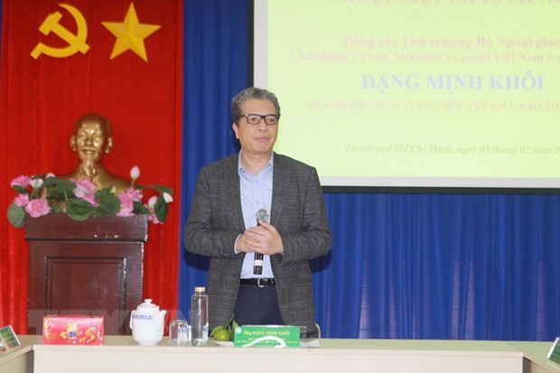 Thứ trưởng Bộ Ngoại giao Đặng Minh Khôi, Chủ nhiệm Ủy ban Nhà nước về người Việt Nam ở nước ngoài chúc Tết kiều bào Thành phố Hồ Chí Minh.