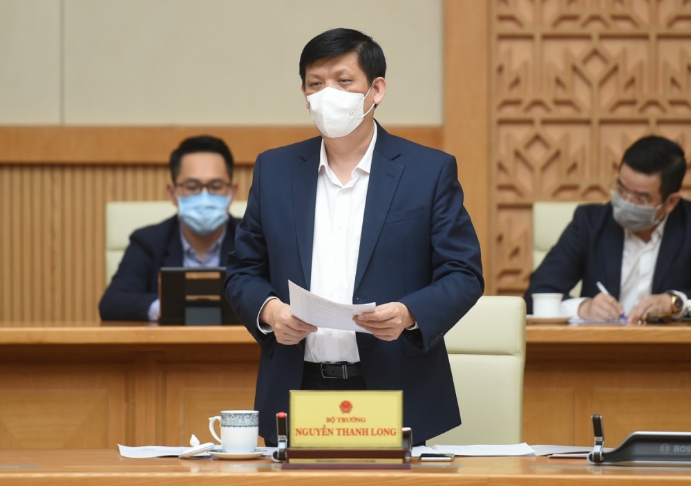 Bộ trưởng Bộ Y tế Nguyễn Thanh Long phát biểu tại cuộc họp. (Nguồn:: VGP