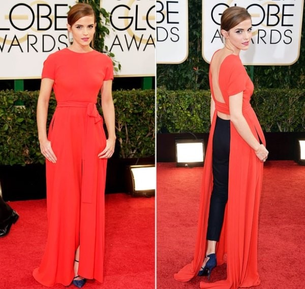 Emma Watson Cậu bé Harry Potter đã nắm lấy những gì tốt đẹp nhất của cả hai thế giới trong chiếc váy Dior xẻ tà bên ngoài quần thuốc lá vào năm 2014.