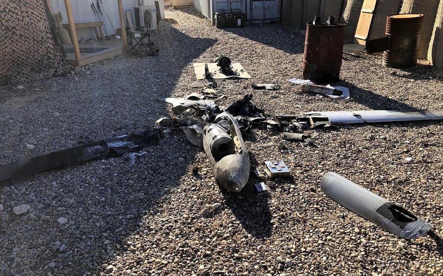 Thiết bị bay không người lái của phiến quân bị bắn hạ tại Iraq. (Nguồn: Reuters)