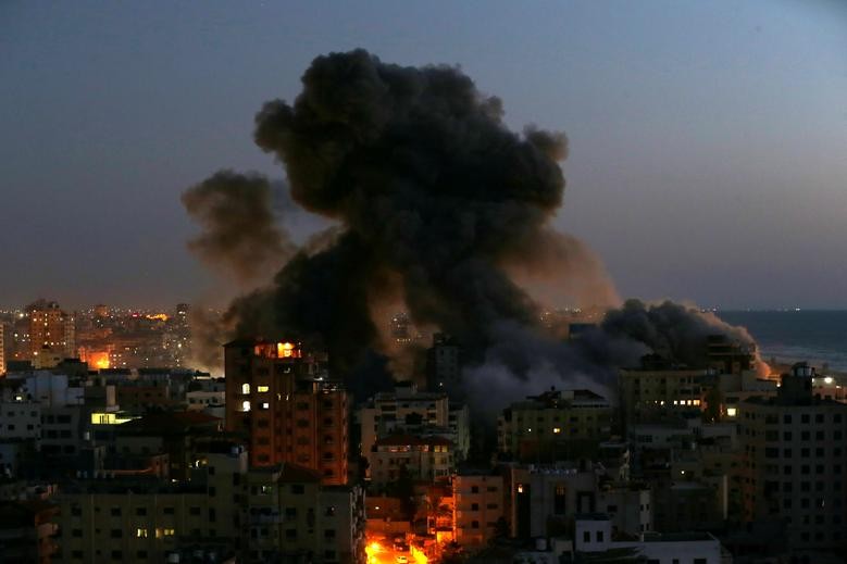 Căng thẳng Israel   Palestin: Hiện trường đổ nát sau các cuộc không kích 'trả đũa' ở dải Gaza