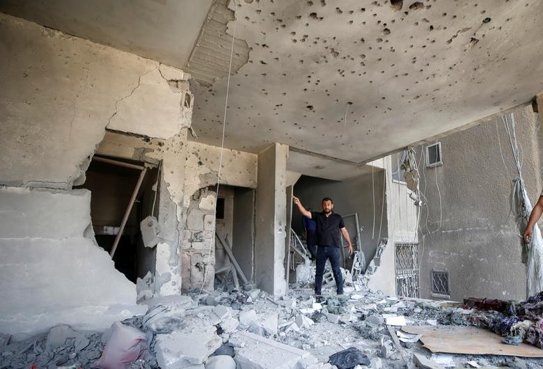 Căng thẳng Israel   Palestin: Hiện trường đổ nát sau các cuộc không kích ở dải Gaza