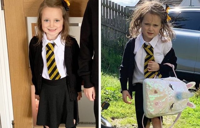 Bức ảnh 'một ngày vất vả' của bé gái 5 tuổi gây sốt mạng xã hội