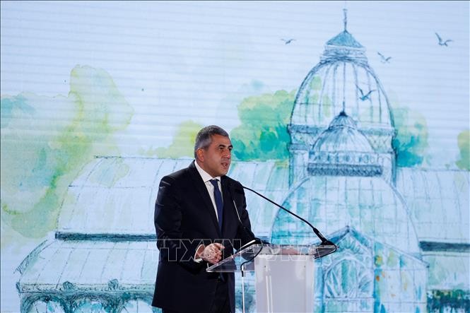 Tổng thư ký UNWTO Zurab Pololikashvili phát biểu tại Madrid, Tây Ban Nha. (Nguồn: TTXVN)