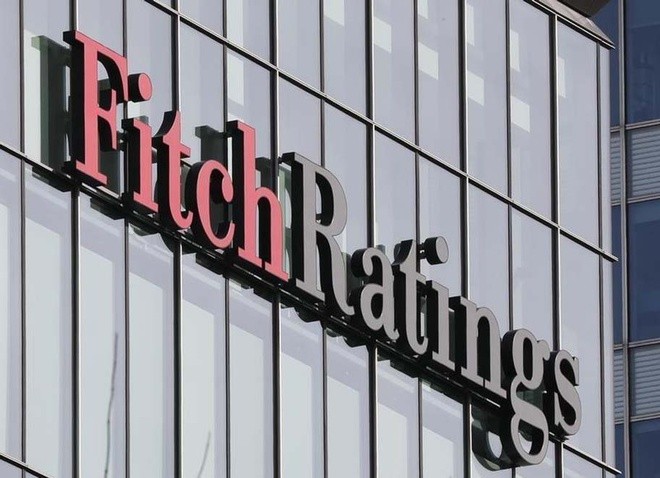 Logo của Fitch Ratings tại khu tài chính Canary Wharf ở London, Anh. (Nguồn: Reuters)