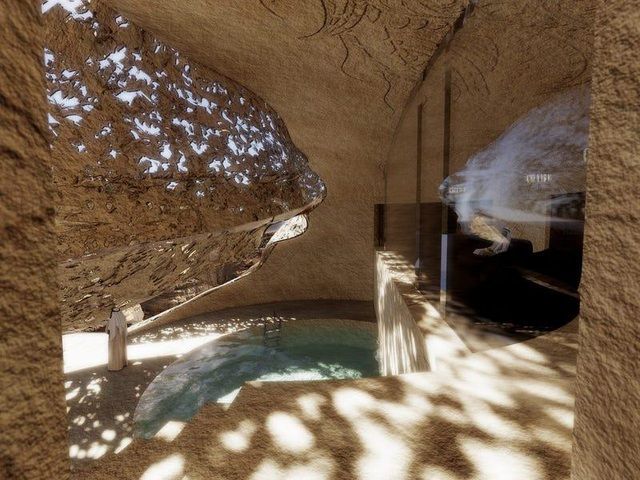 Du lịch Saudi Arabia: Choáng ngợp với khu nghỉ dưỡng nằm trong lòng núi đá sa thạch nghìn năm tuổi