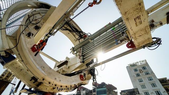 Mục sở thị robot đào hầm TBM - 'quái vật' đào hầm khổng lồ đầu tiên của Hà Nội