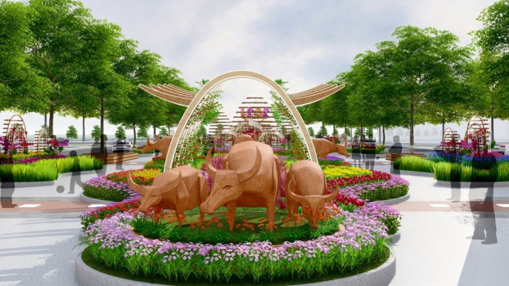 The flower street will stretch for over 700 metres throughout Nguyen Hue pedestrian street in District 1. With the 2021 Lunar New Year ushering in the Year of Buffalo, the vast majority of the concepts and decorations for the upcoming event will focus on models of buffalos. The flower street will stretch for over 700 metres throughout Nguyen Hue pedestrian street in District 1. With the 2021 Lunar New Year ushering in the Year of Buffalo, the vast majority of the concepts and decorations for the upcoming event will focus on models of buffalos.