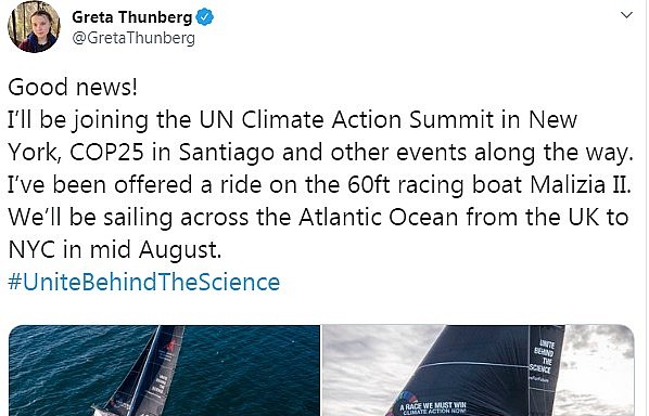 Chèo thuyền từ Anh đến... New York để dự Hội nghị Thượng đỉnh về khí hậu