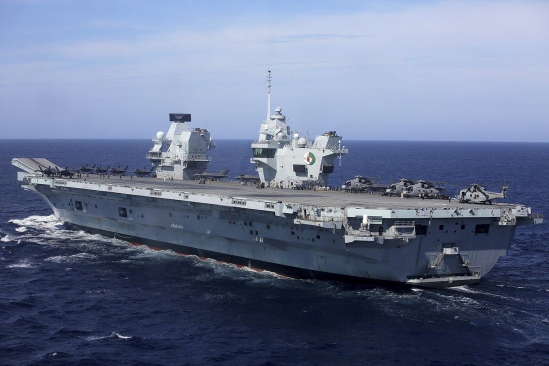 Hàng không mẫu hạm HMS Queen Elizabeth của Anh sẽ đến thăm các cảng Nhật Bản vào tháng 9 để tập trận chung. Ảnh: AP